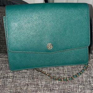 Tory Burch Robinson shoulder bag in green